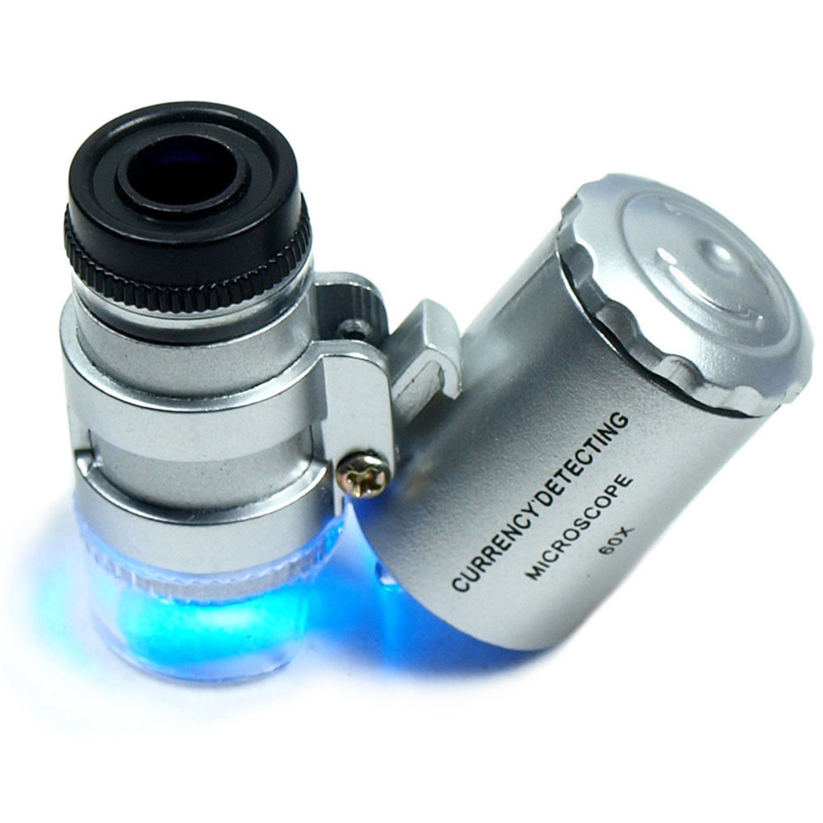 60X Magnifying Loupe Jewelry Jewelers Pocket Magnifier Loop Eye Coins Led Light