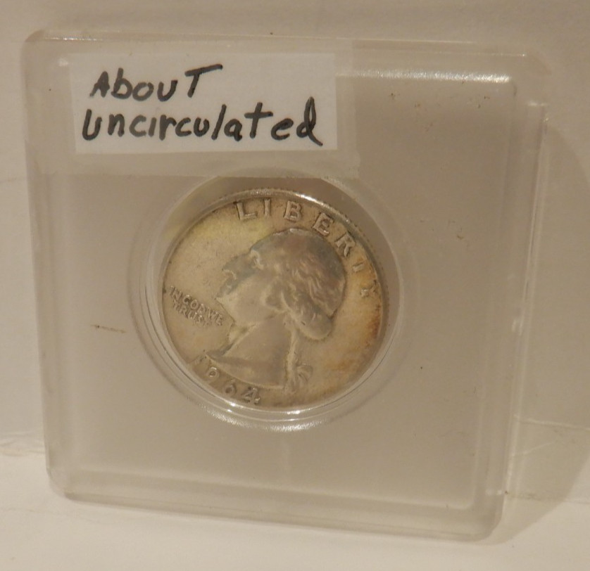 1964 (P) Washington Quarter 90% Silver About Uncirculated AU
