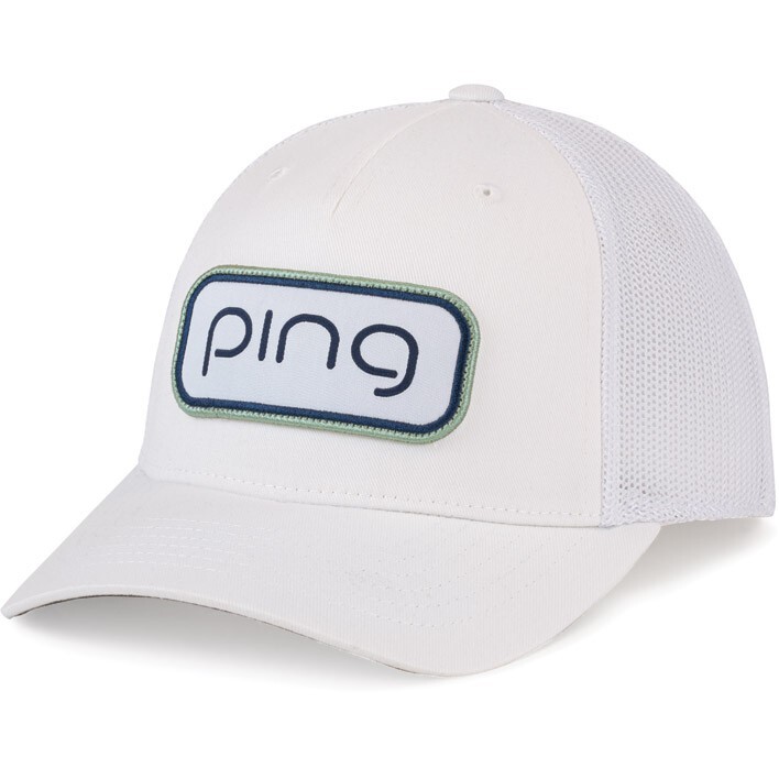 New Ping Golf Ladies Trucker White Adjustable Snapback Hat/Cap