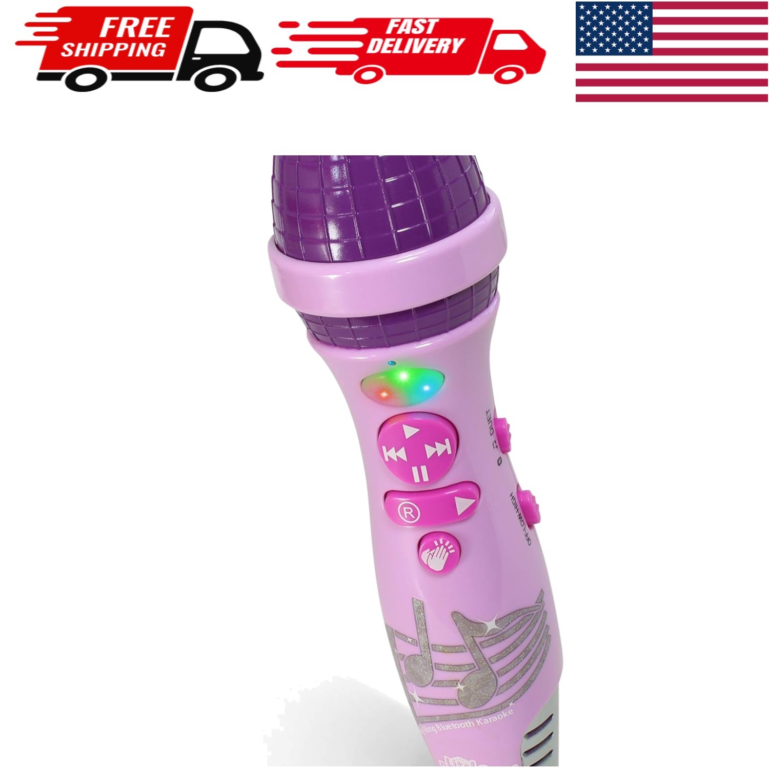 Toddler Karaoke Microphone with Voice Changer & 100 Sec Playback - Fun for Kids