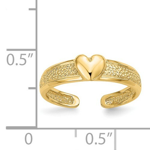 Toe Ring-14Kt Yellow Gold -HEART-NEW!