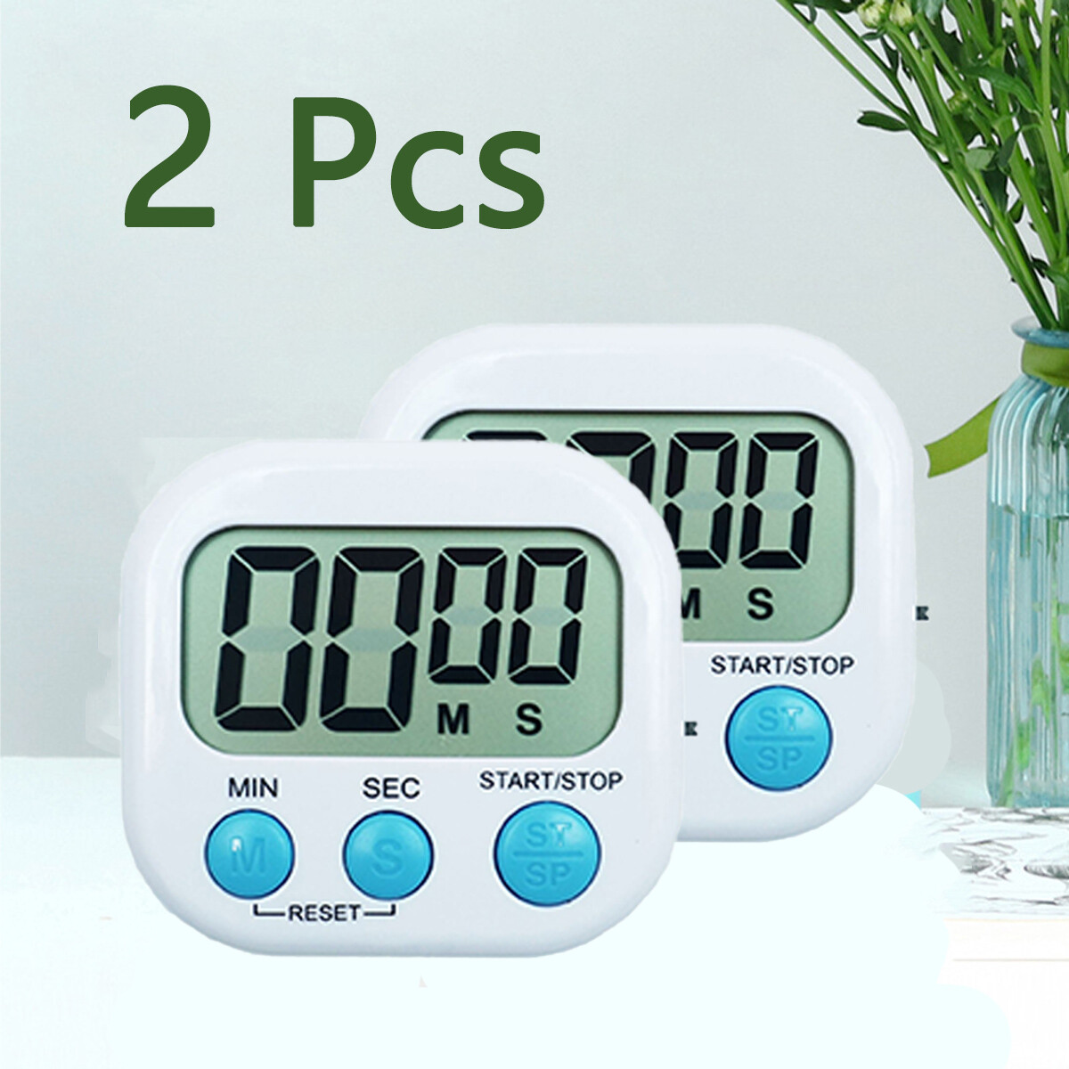 2 Pcs Commercial Electronic Reminder Kitchen, Bedroom, Living Room LCD Timer