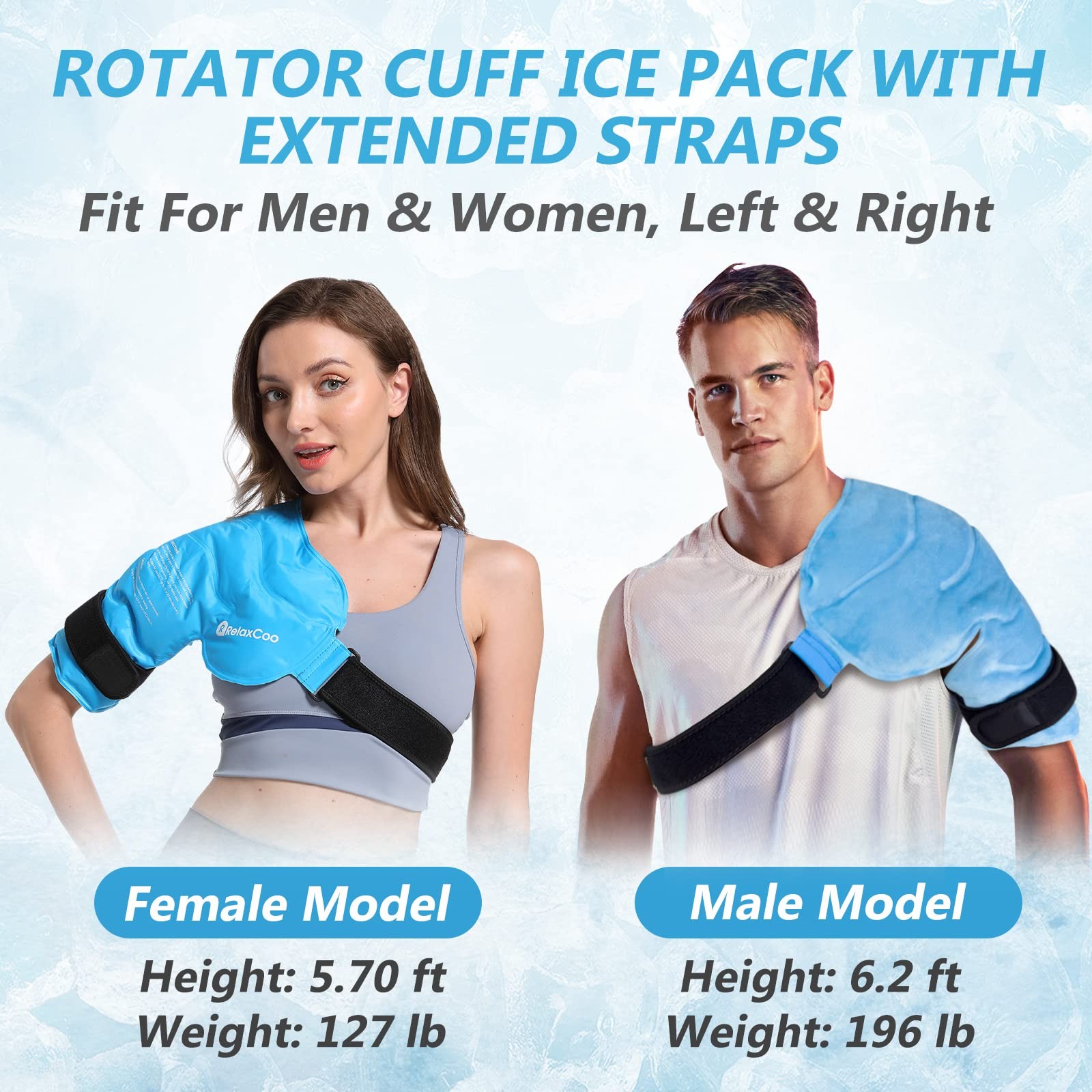 RelaxCoo Shoulder Ice Pack Rotator Cuff Cold Therapy, Reusable Standard, Blue