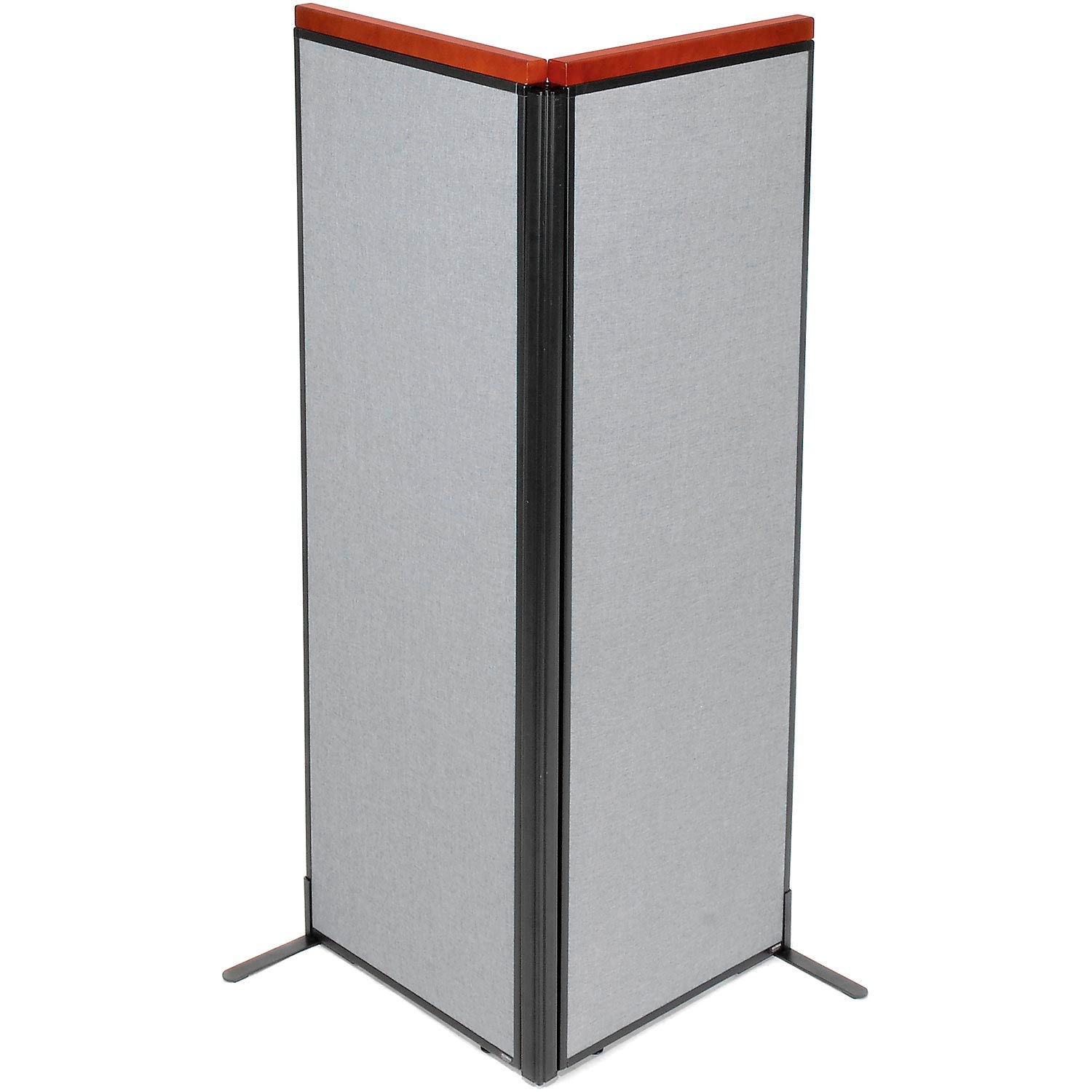 24-1/4"W x 73-1/2"H Deluxe Freestanding 2-Panel Corner Room Divider Gray