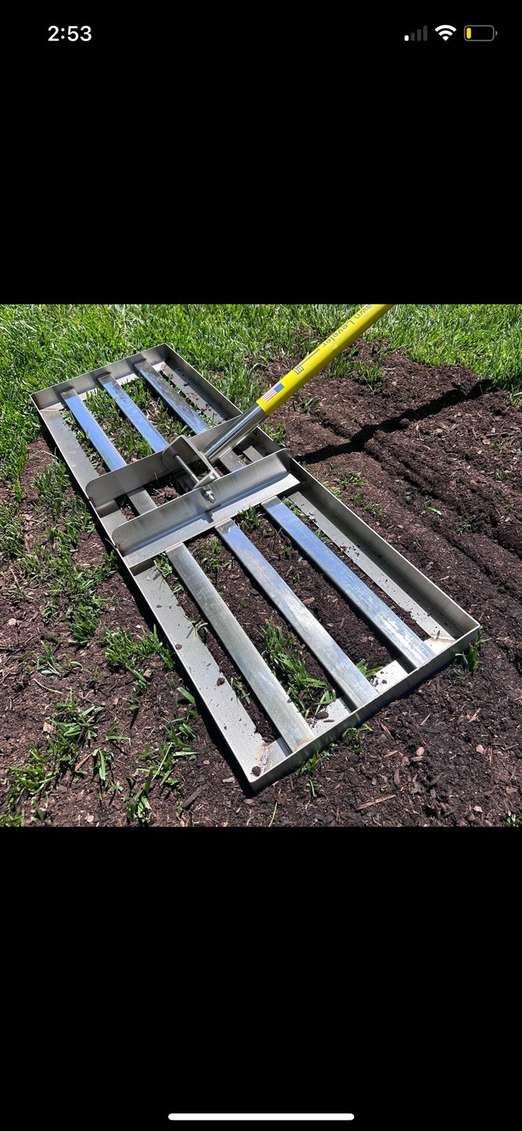 Rocklin Stainless Steel Lawn Leveling Rake, 30x10 Ground Plate, 78'' Long Handle