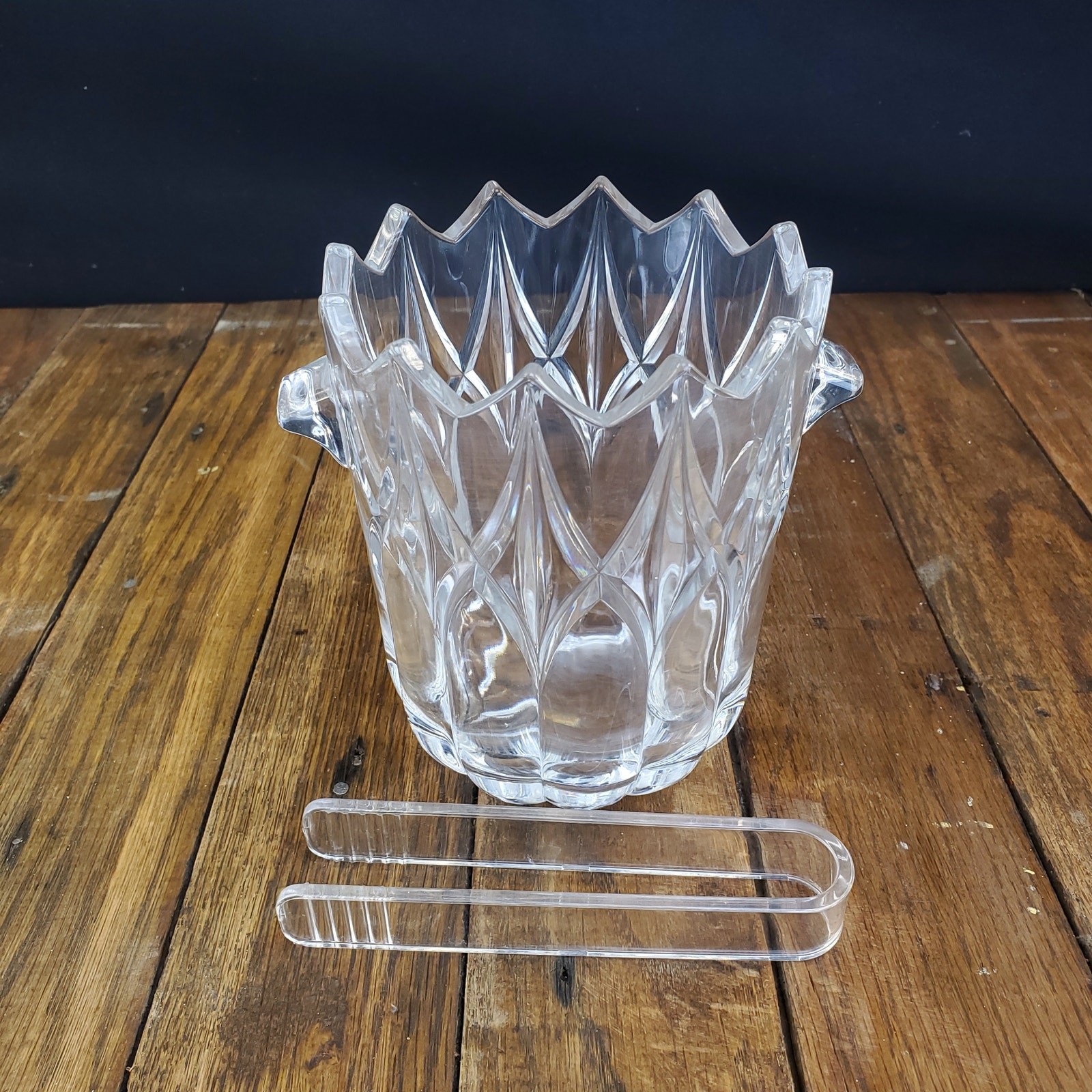 Vintage Heavy Lead Crystal Ice Bucket Wine Champagne Chiller Bohemia Czech