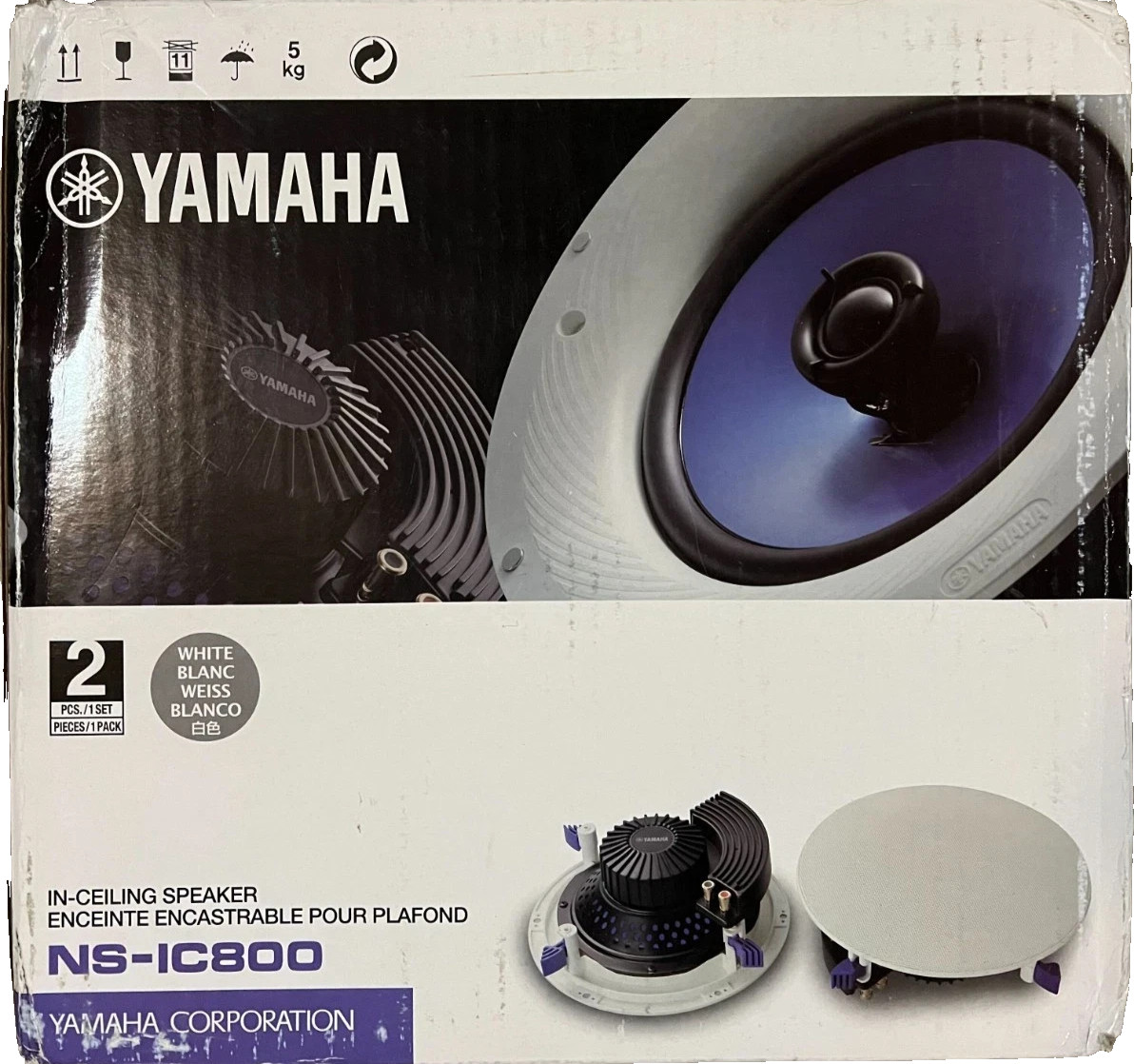 Yamaha NS-IC800 8" 2-Way 140W Coaxial In-Ceiling Speakers Slim Design (One Pair)