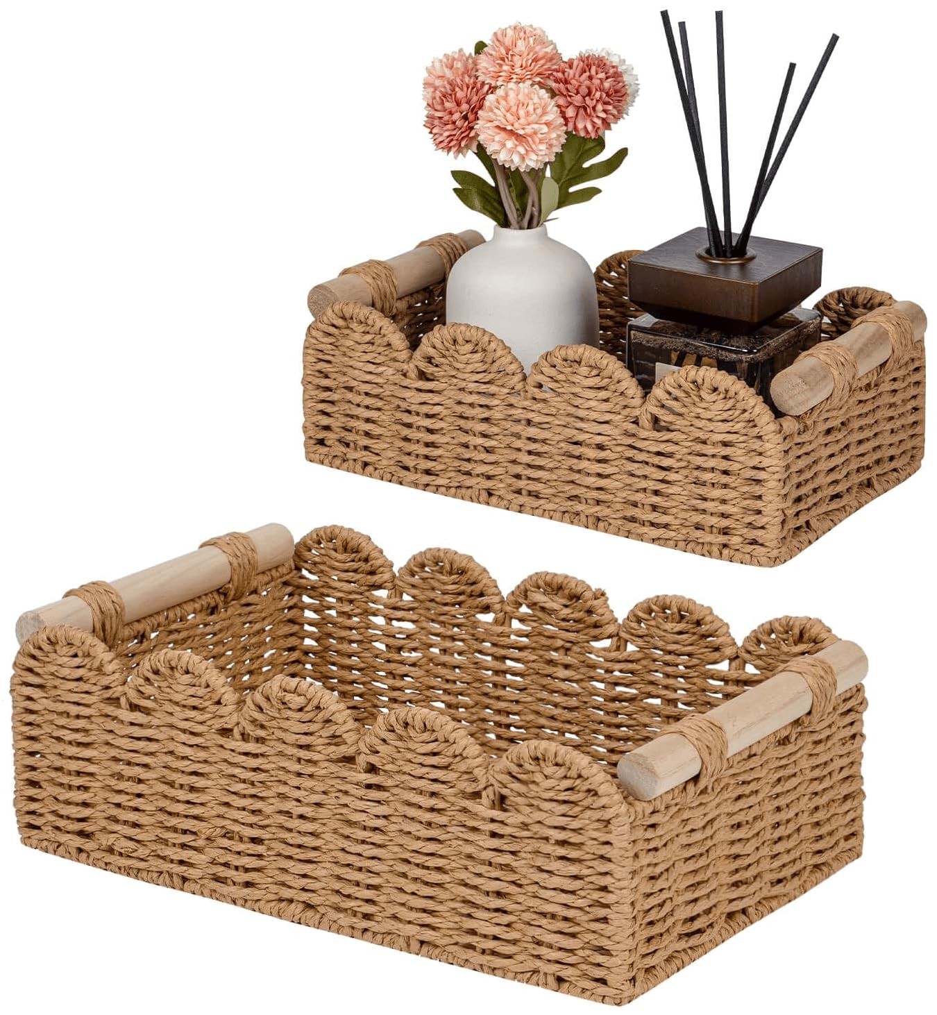 Scalloped Storage Basket for Over Shelves