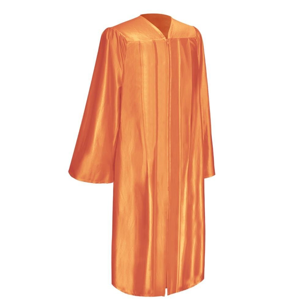 Endea Graduation Shiny Finish Orange Gown High School and University