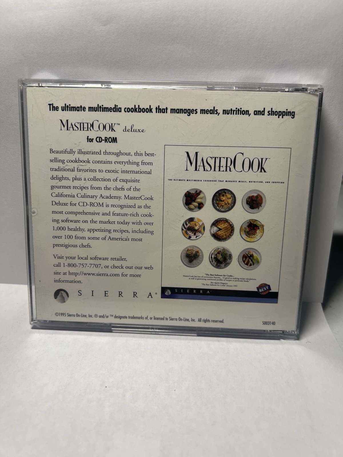 MASTER COOK COOKING LIGHT 1995 SIERRA PC CD ROM. MULTIMEDIA COOKBOOK