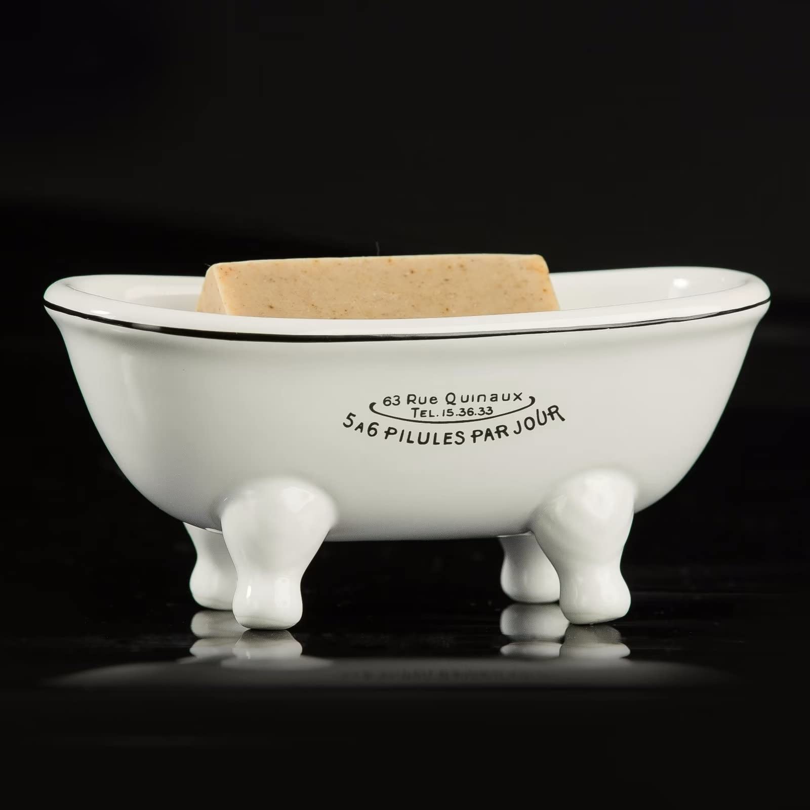 1 Piece 5.7" Mini Ceramic Clawfoot Double Ended 14.6*7*6.3cm, Style 02