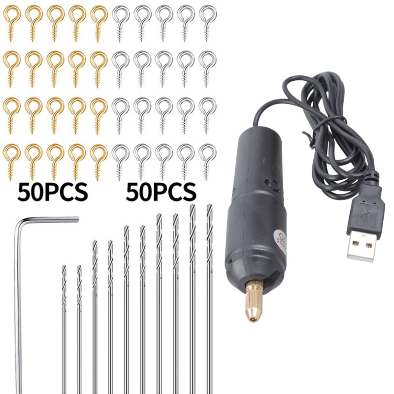Micro Electric Hand Drill Set for Resin Electrical Pin Vise with Drill Bits