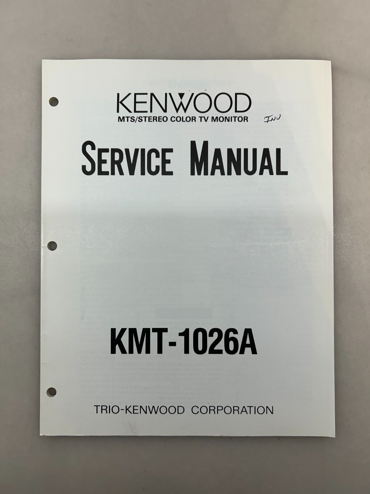 Kenwood KMT-1026A Original Service Manual Free Shipping