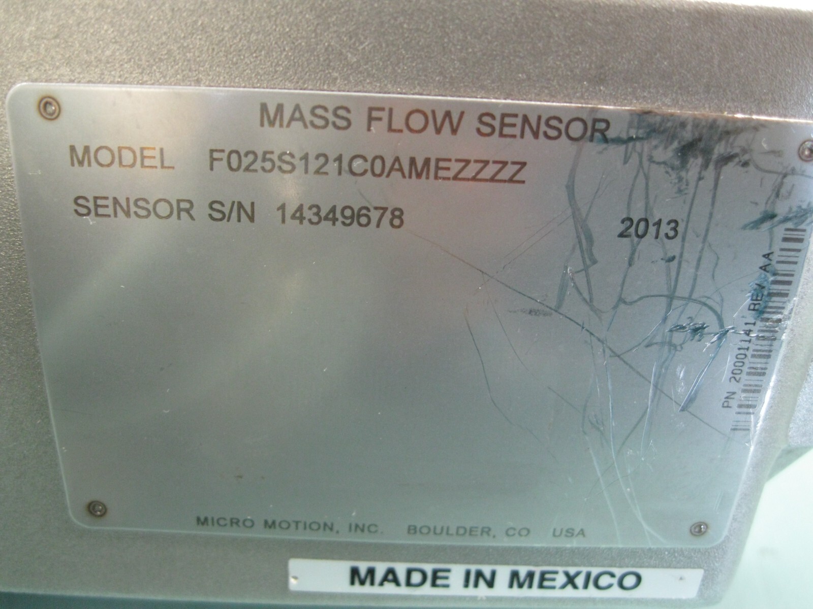 1/2" Micro Motion F025 Mass Flow Sensor 2400 Transmitter B19