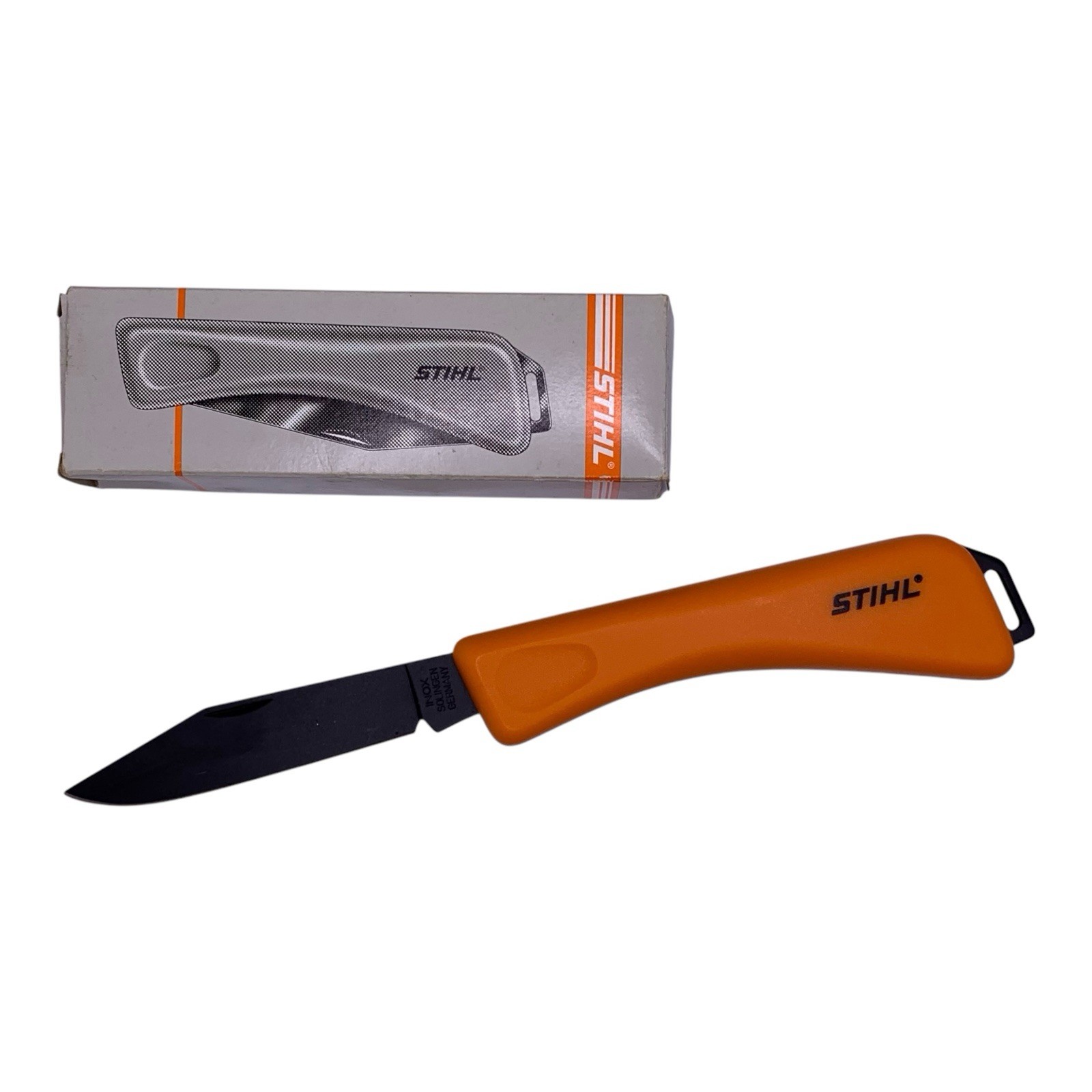 Vintage STIHL Chainsaws INOX Folding Pocket Knife Solingen Germany With Box