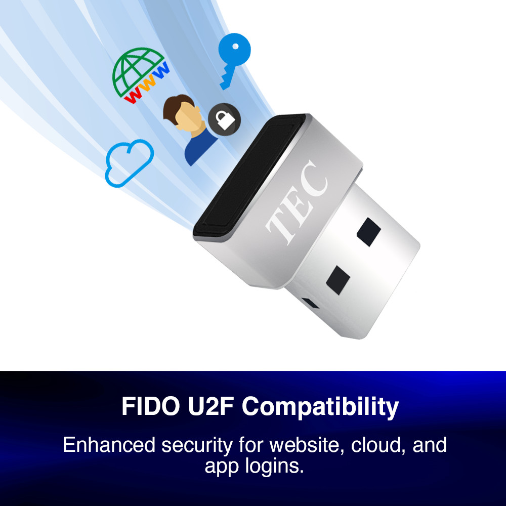 TEC SecureTouch TE-FPA3-MC USB Fingerprint Passkey Reader Windows 11/10 Hello