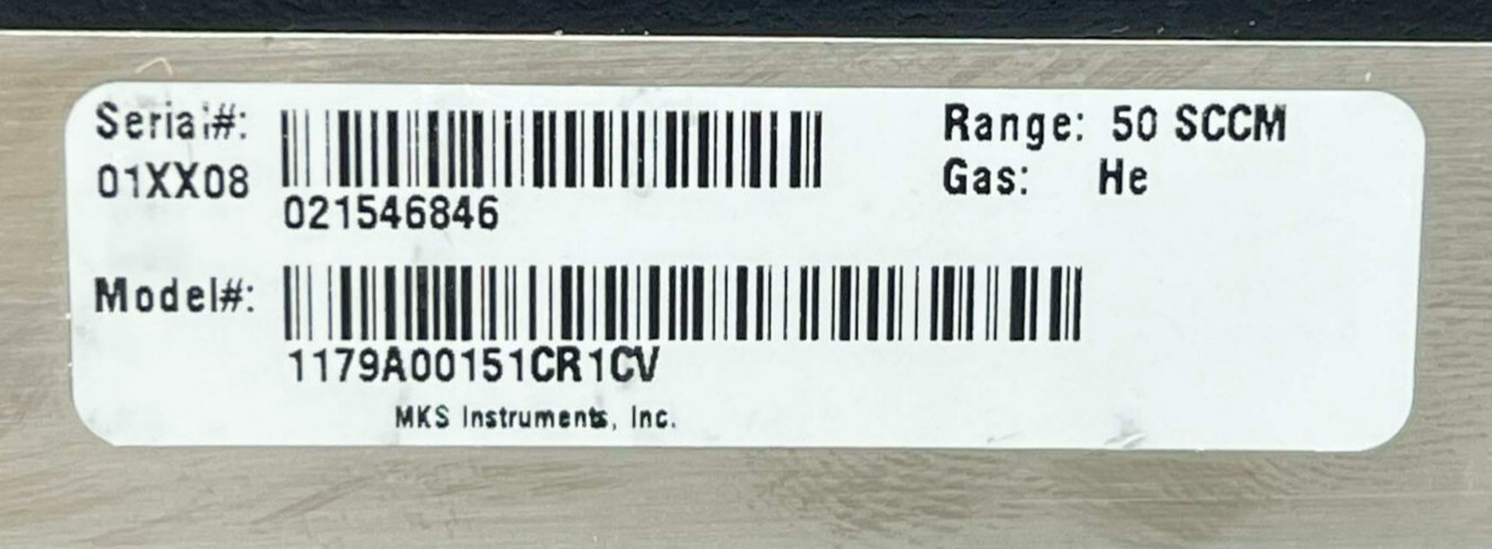 MKS 1179A00151CR1CV Mass-Flo Controller, 50sccm, He *used working