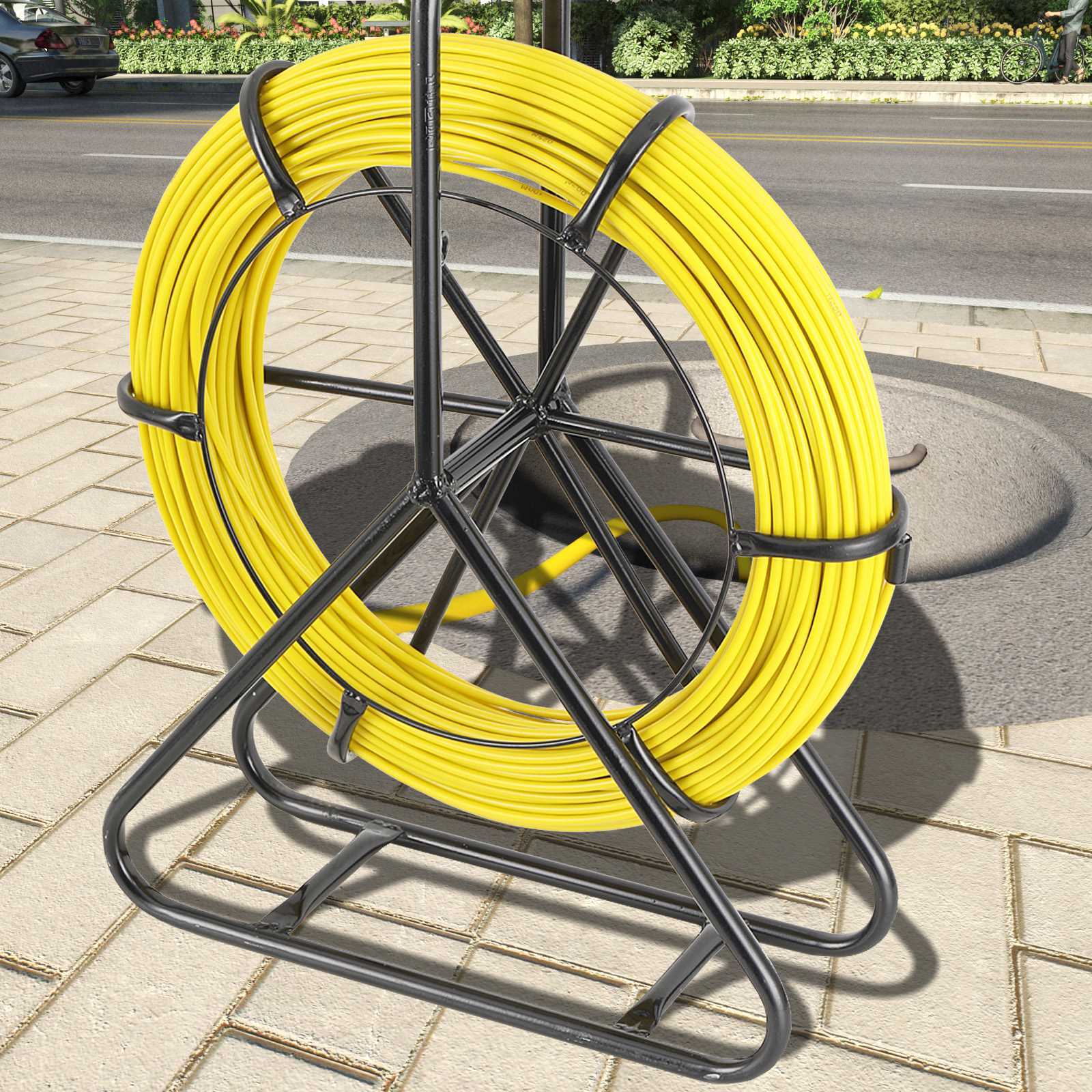 1/4in Fish Tape Puller Fiberglass 100m/328 ft Duct Rodder Fishtape Wire Puller
