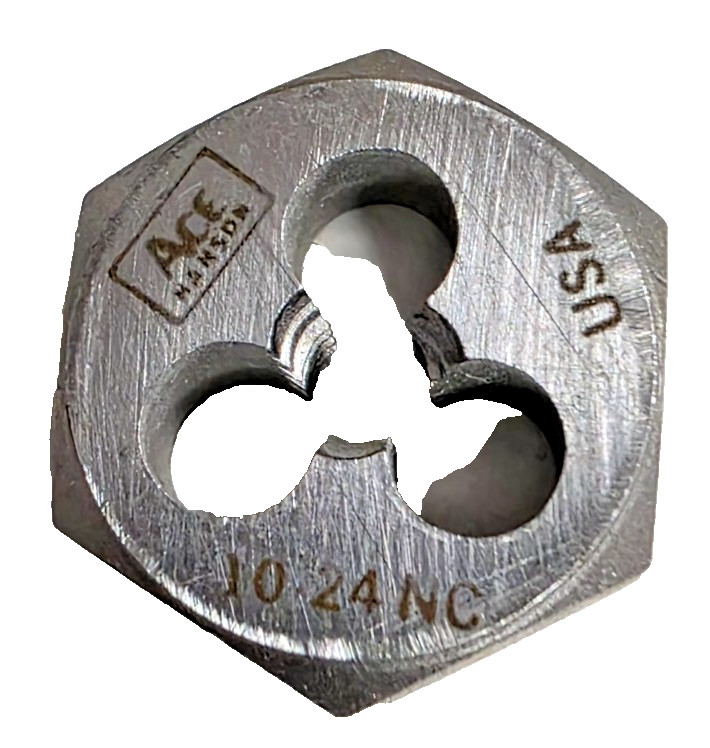 10-24 X 5/8 Hex Die Hanson 6128 Carbon Steel SAE USA RH Rethreading 10/24 SMALL!