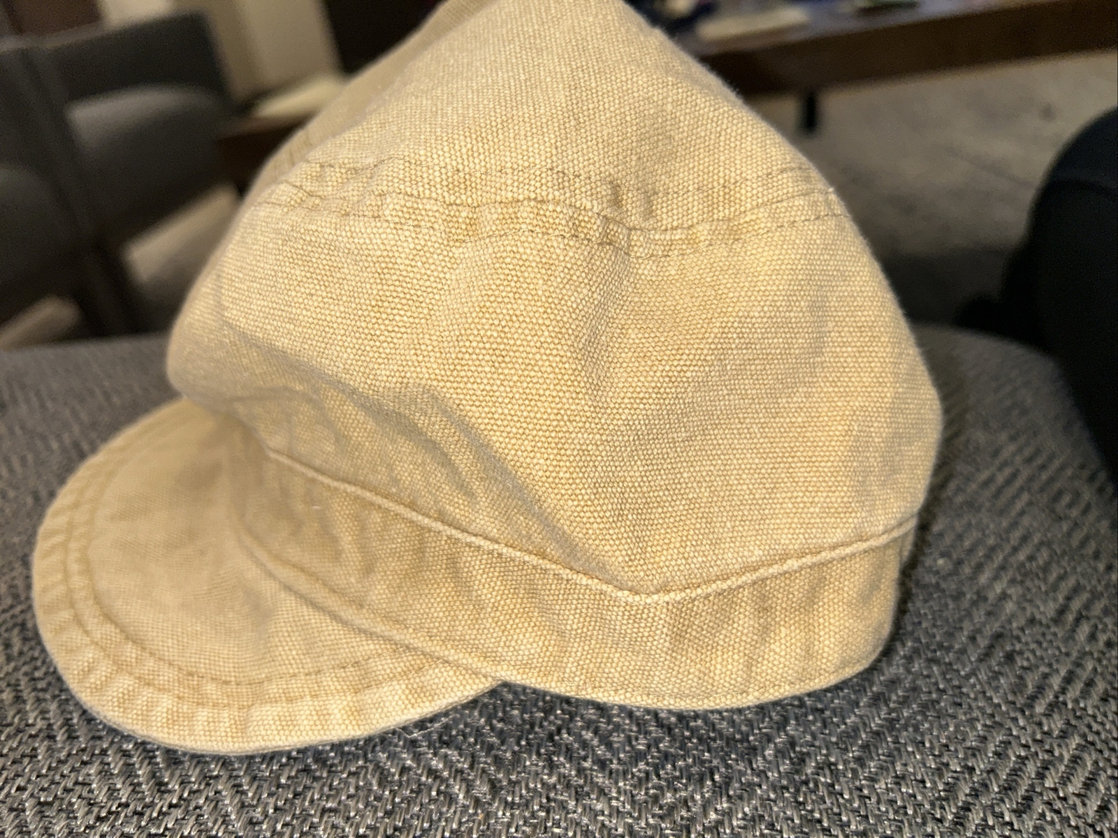 Military Fatigue Cap Fitted Tactical Uniform Beige Hat Army With Patch