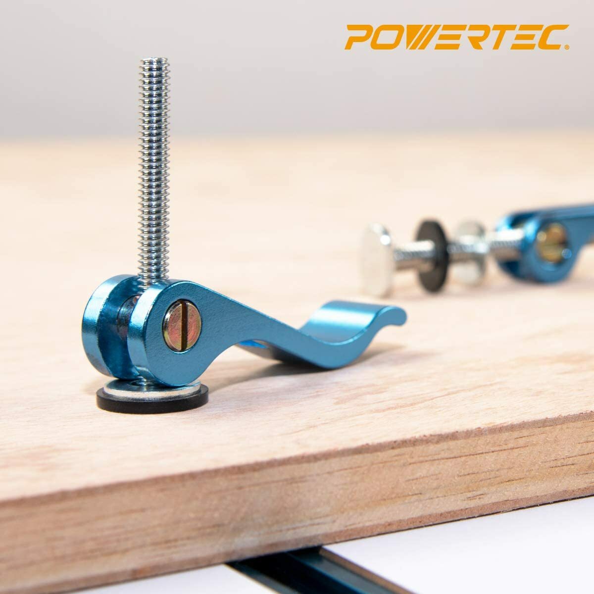 POWERTEC Aluminum Cam Clamp 1/4 inch -20 Threaded Insert - 4 PK (71501)