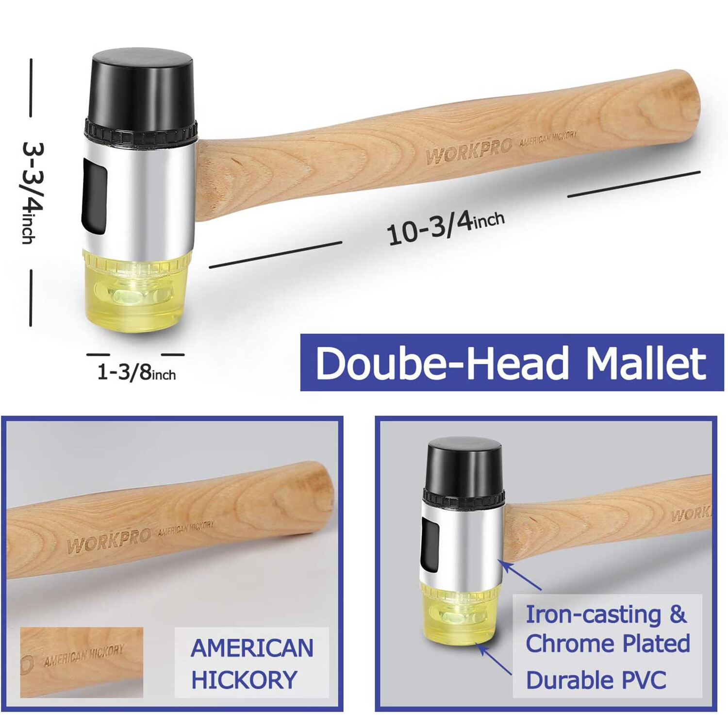 WORKPRO Laminate Wood Flooring Installation Kit Double-Faced Mallet Pull Bar Set