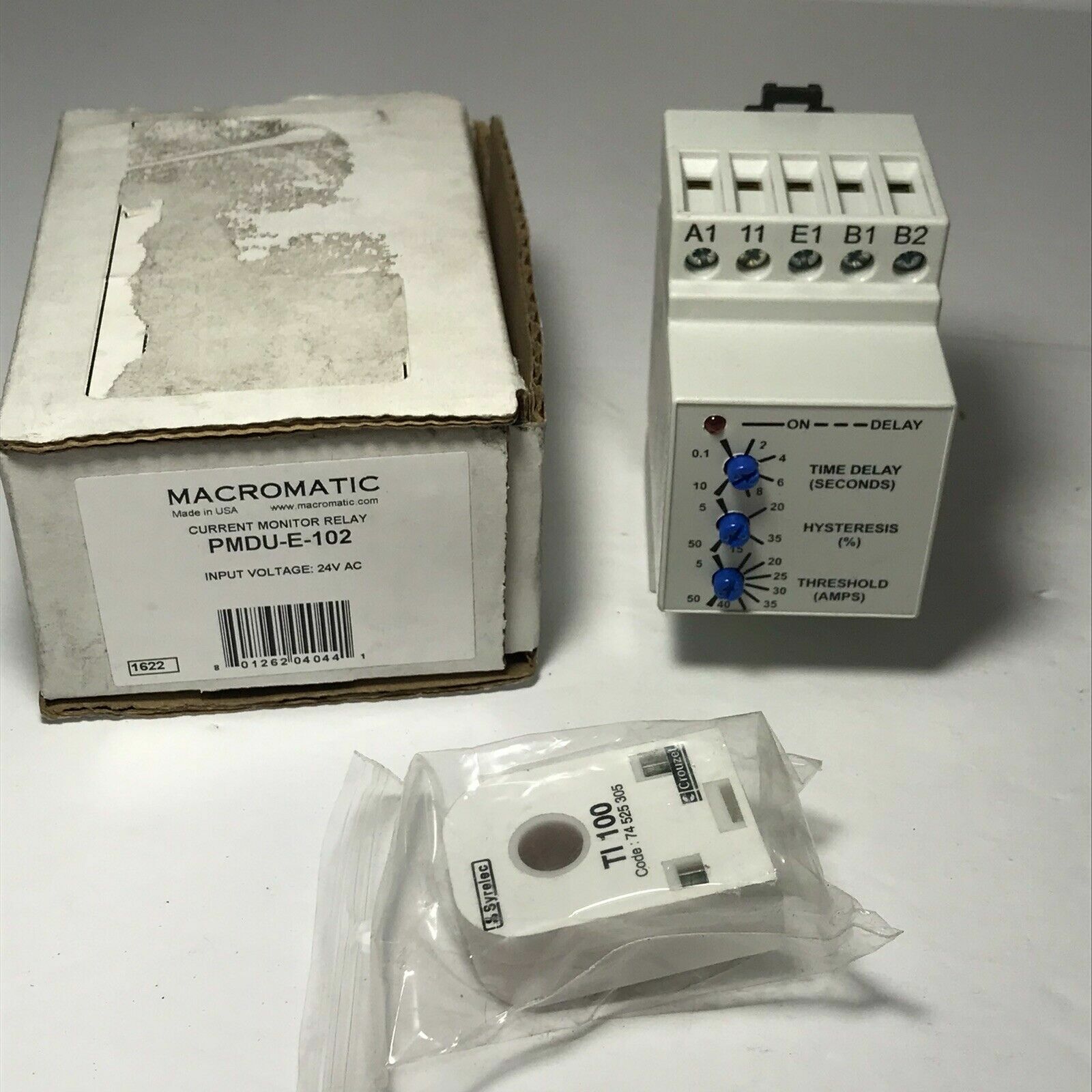 Macromatic PMDU-E-102 Current Monitor Relay Time delay 10 sec Timer unit 24vac