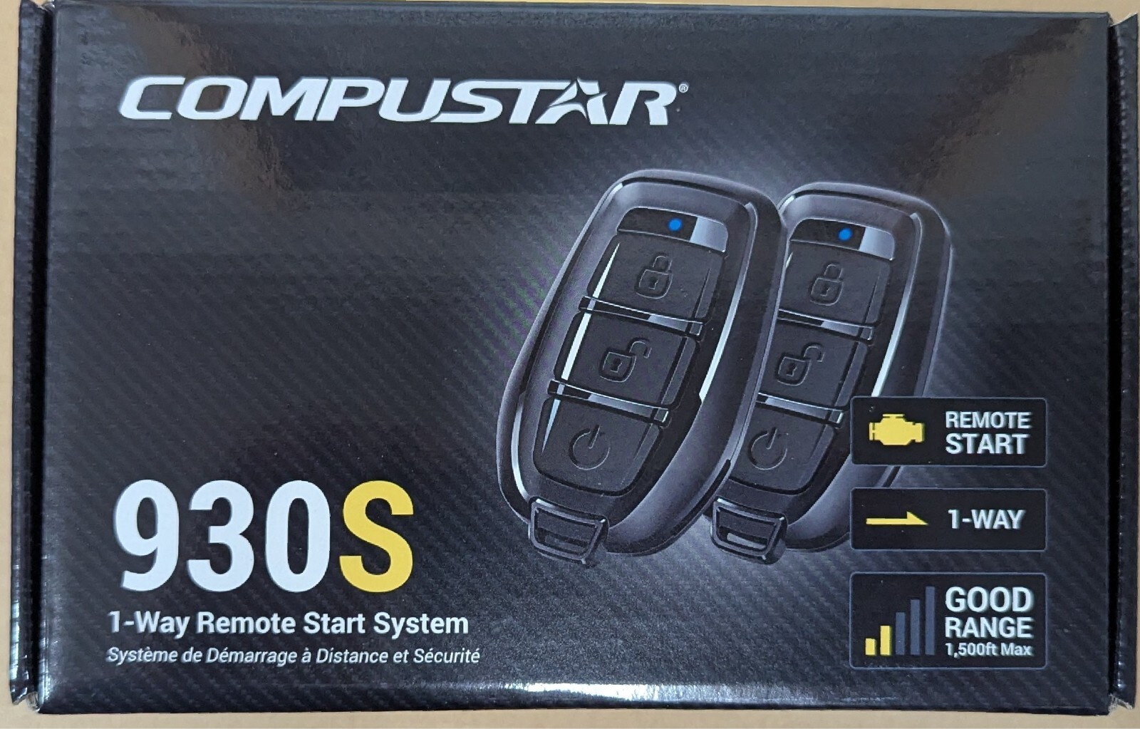Compustar Car Remote Starter System with 2 Remotes 1500 Feet Range CS930S NEW