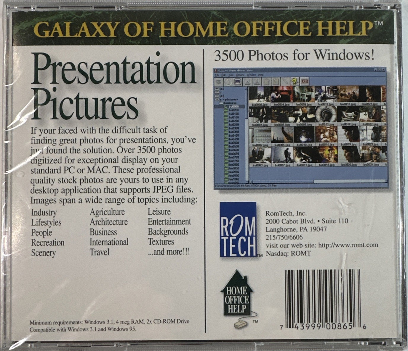 3500 Presentation Pictures PC CD Windows 3.1 95 Mac Romtech New Sealed