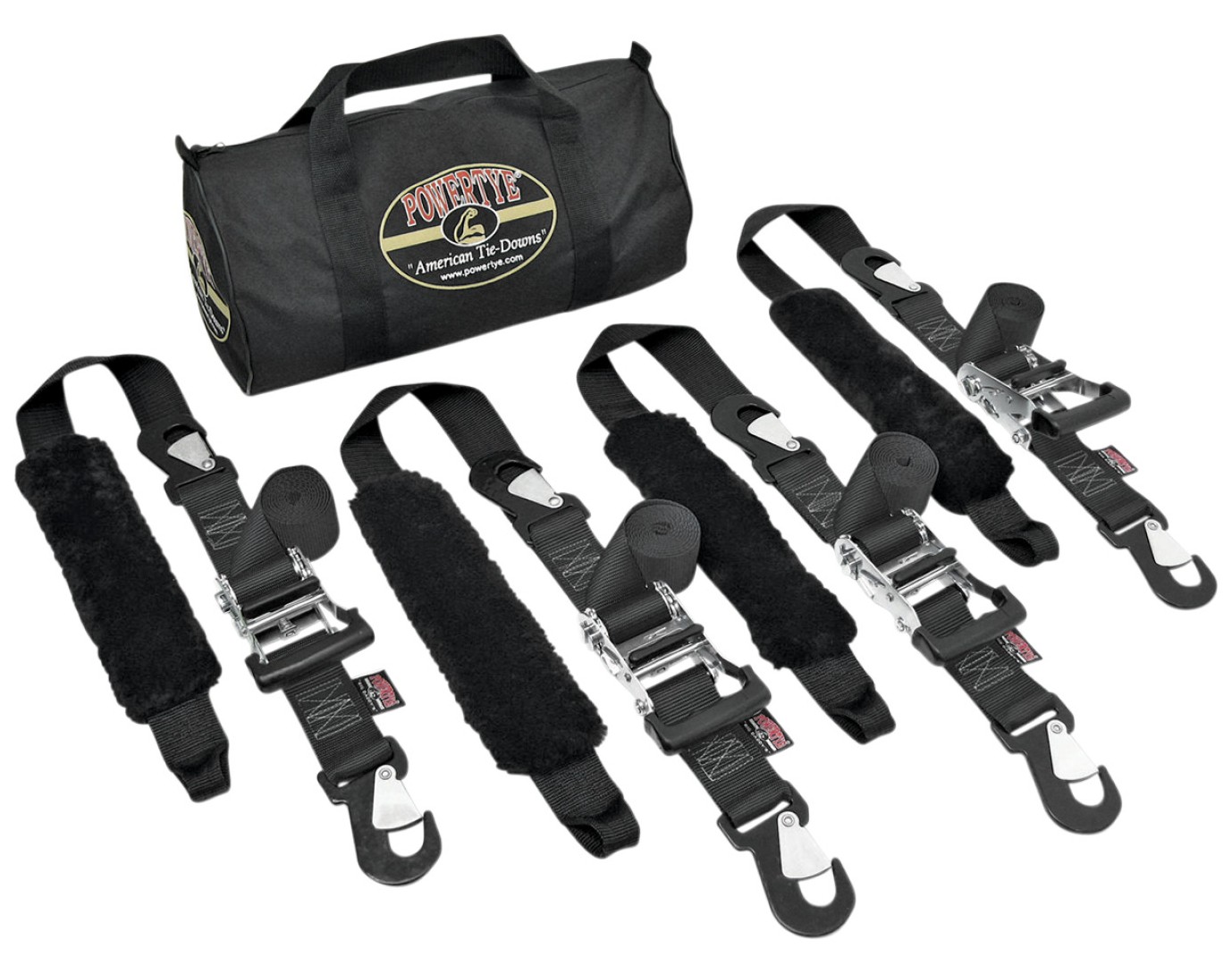 Powertye 2" Big Daddy Trailer Black Tie Down Strap Kit (TRAILERKIT-102)