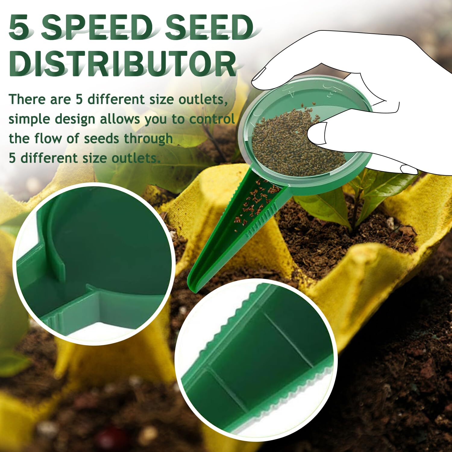 6 Pcs Mini Sowing Seed Dispenser Seed Planter Tool Mini Hand Seed Spreader