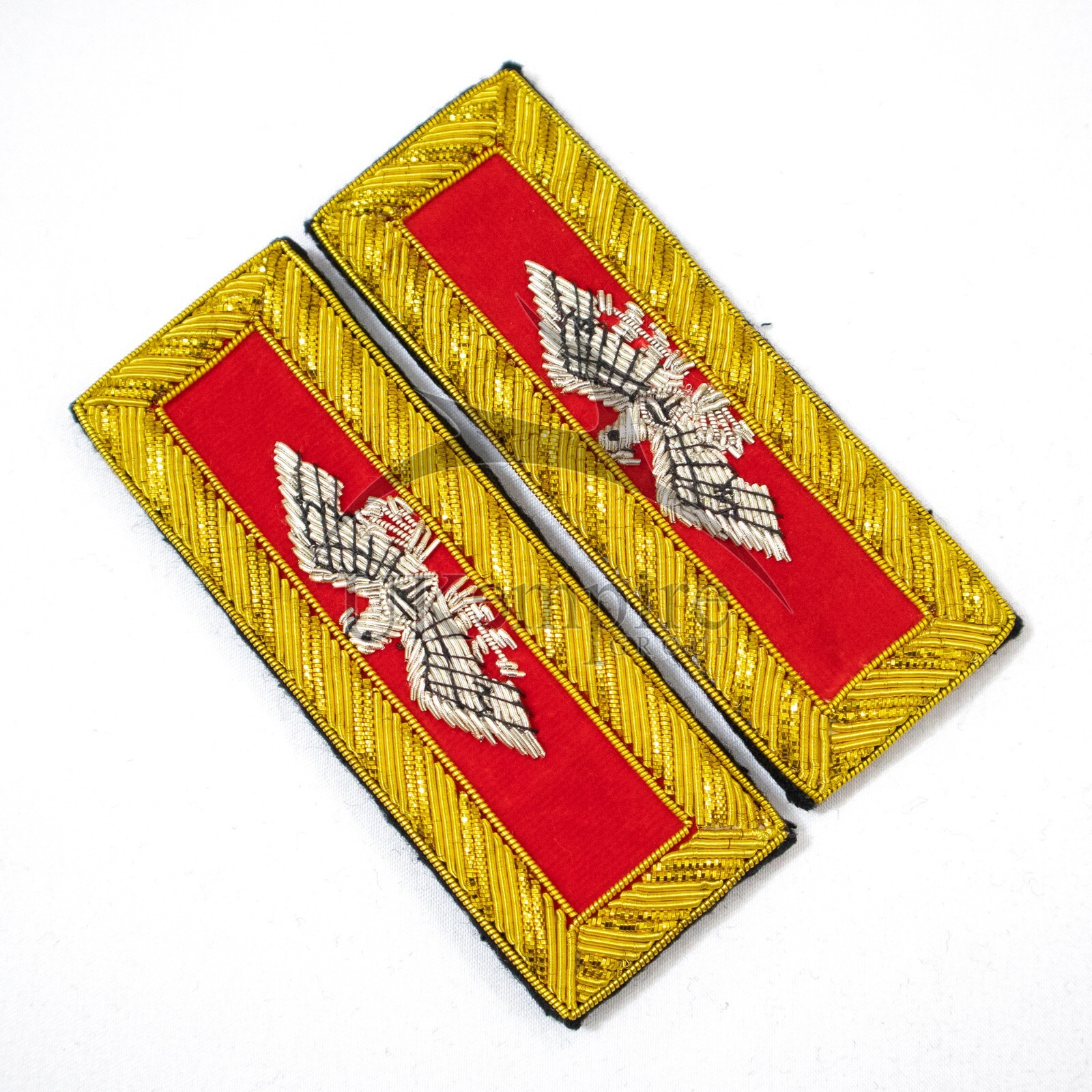 Civil War US Officer Shoulder Boards Colonel (Silver Eagle) Artillery Red