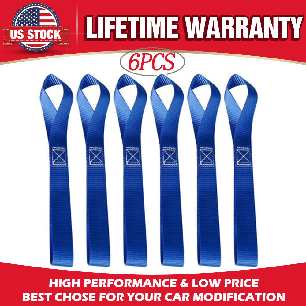 6x Soft Loop Tie Down Straps Ratchet 4500lbs For Motorcycle Dirt Bike Heavy Duty