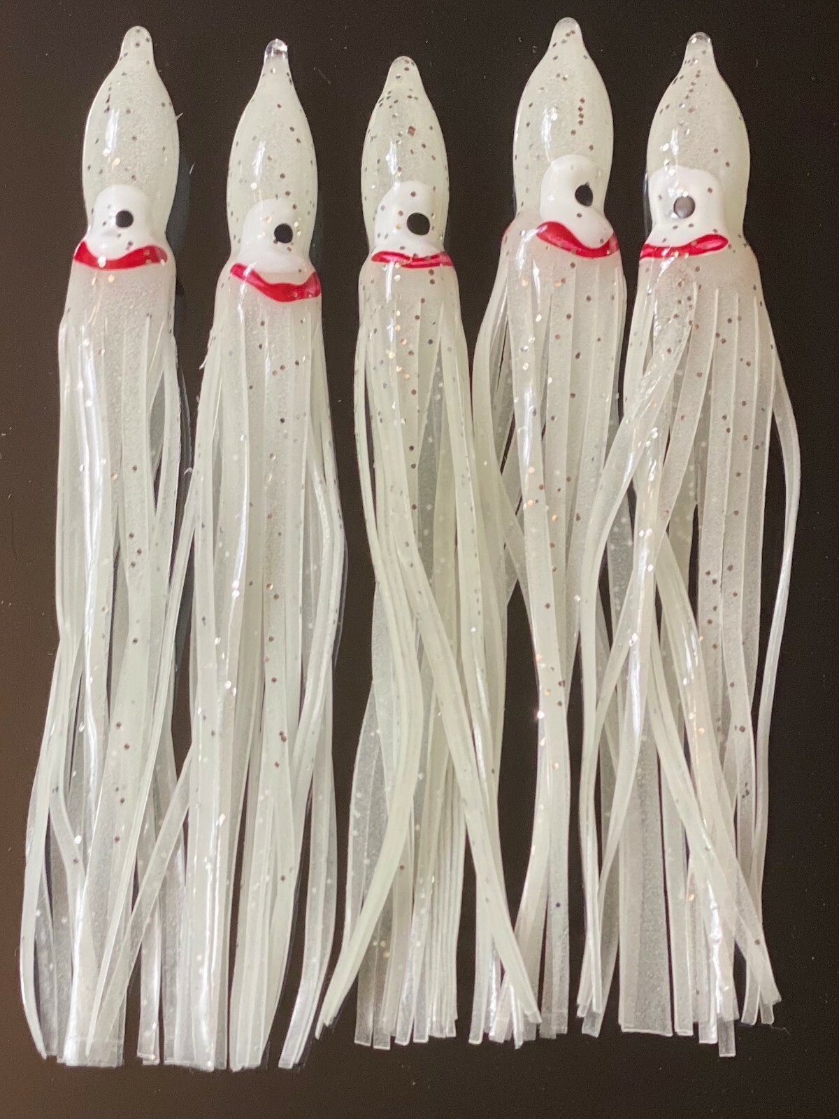 25 Pieces - Glow squid skirt luminous hoochie - 4.75" 12cm - USA SELLER!