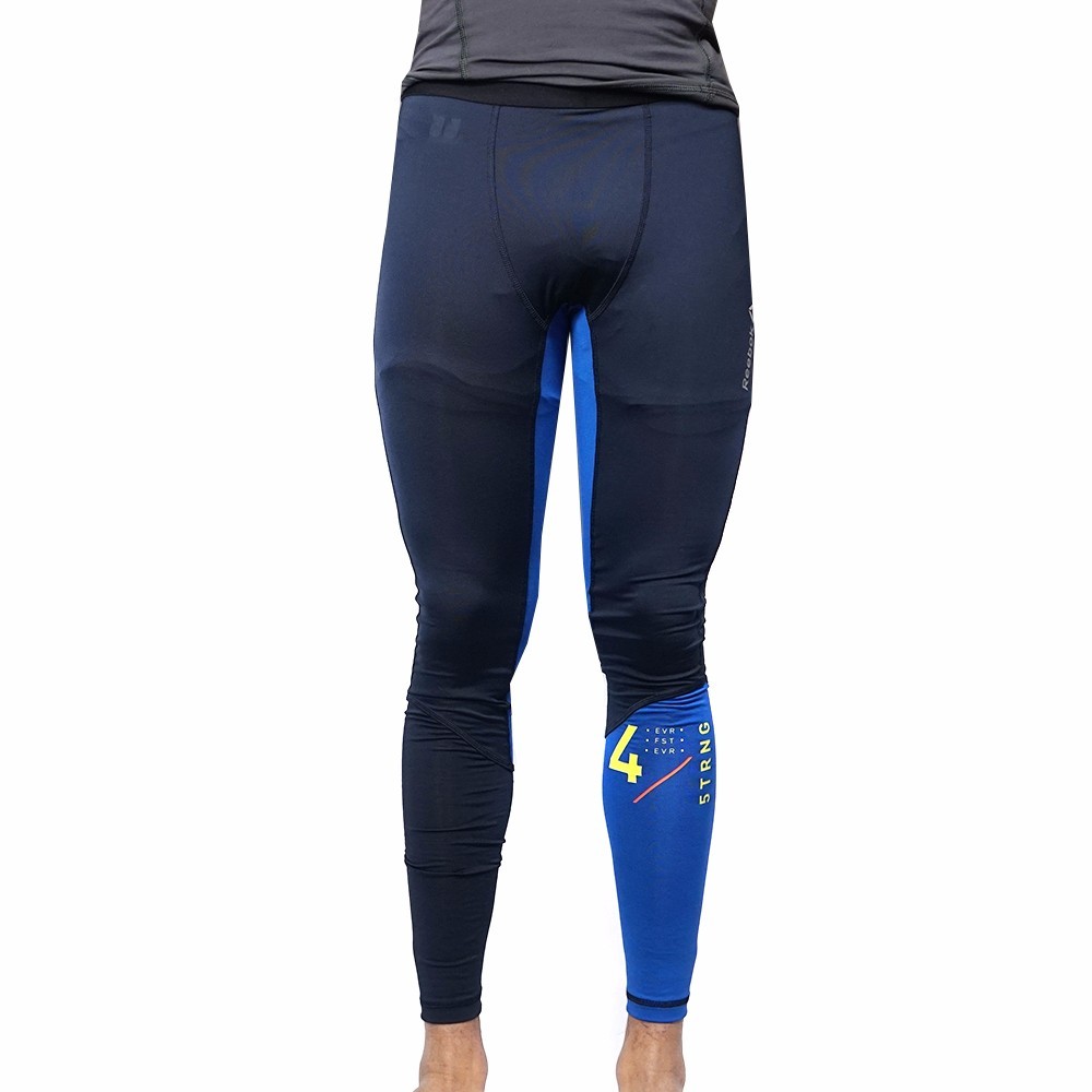 Reebok Crossfit Men's Blue Performance Compression Tights Pants B82496