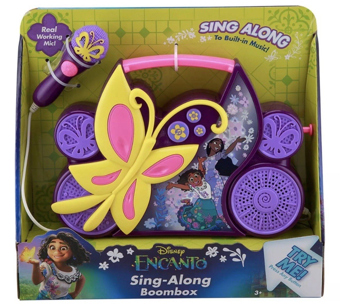 Disney Encanto Sing Along Boombox & Purple Microphone Butterly Set NEW IN BOX