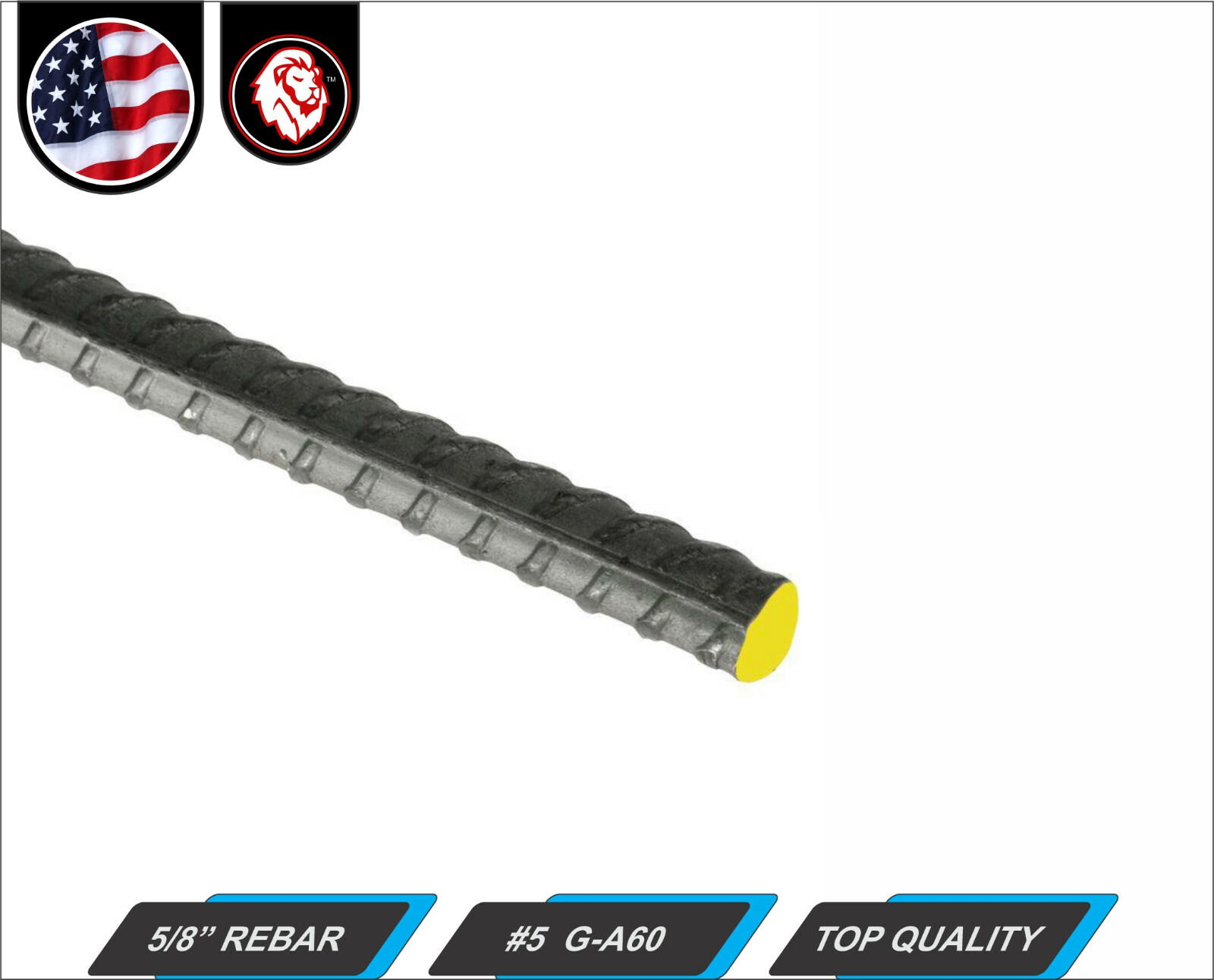 #5, 5/8" Steel Rebar - Weldable - Grade A60 - 12" inch (1-ft)