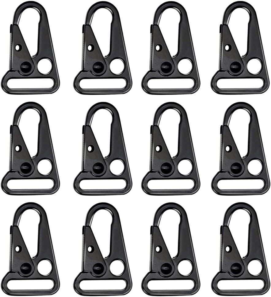 12 Pieces 1 Inch Enlarged Mouth Clip 1.98*1.28*0.15", 1" Black (12-pack)