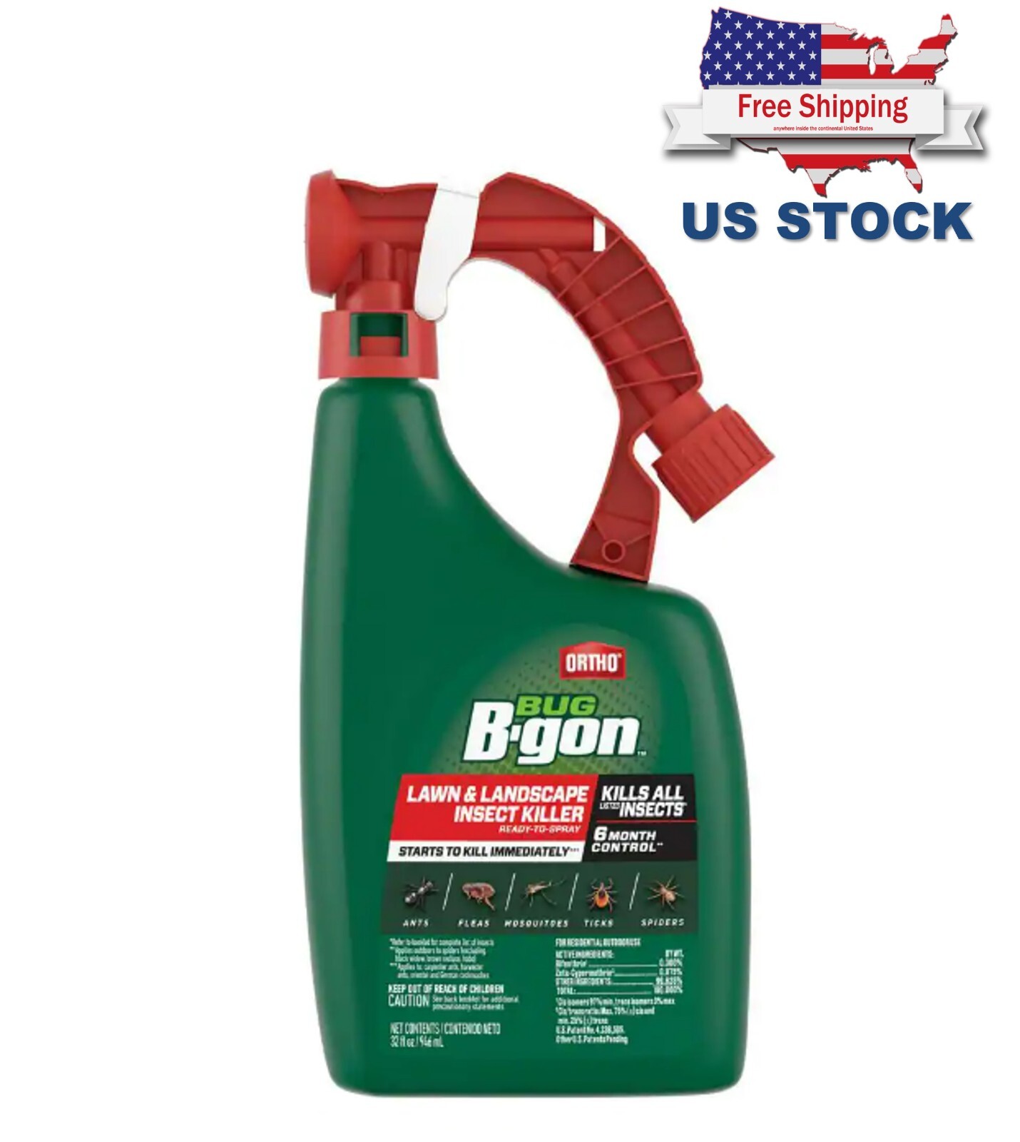 Ortho Bug B Gon Insect Killer Lawns Gardens Ready-to-Spray 32 oz