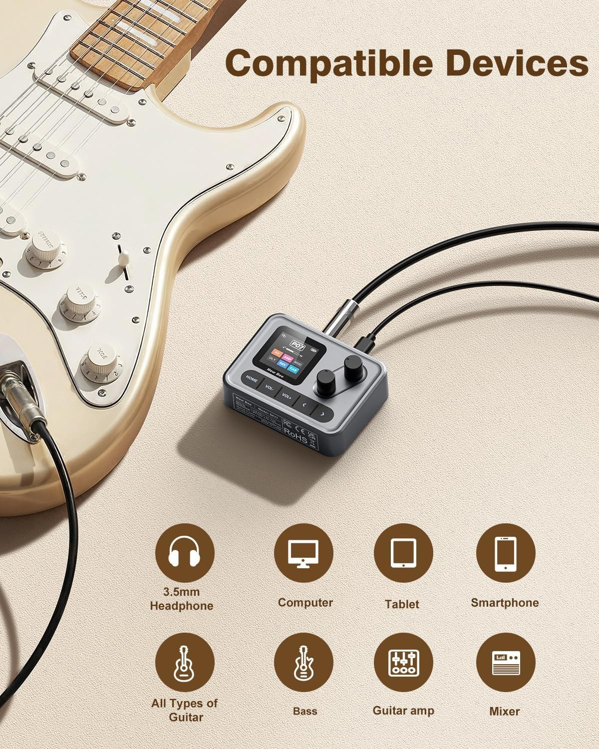 Multi Effects Guitar Processor, ANN Amp Modeling & IR Cabinet Simulation, 80 ...
