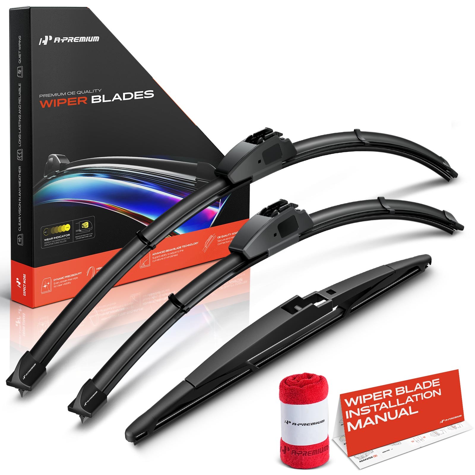 A-Premium 3Pcs 26'' & 20'' &12'' Windshield Wiper Blade for Toyota Sienna Lexus