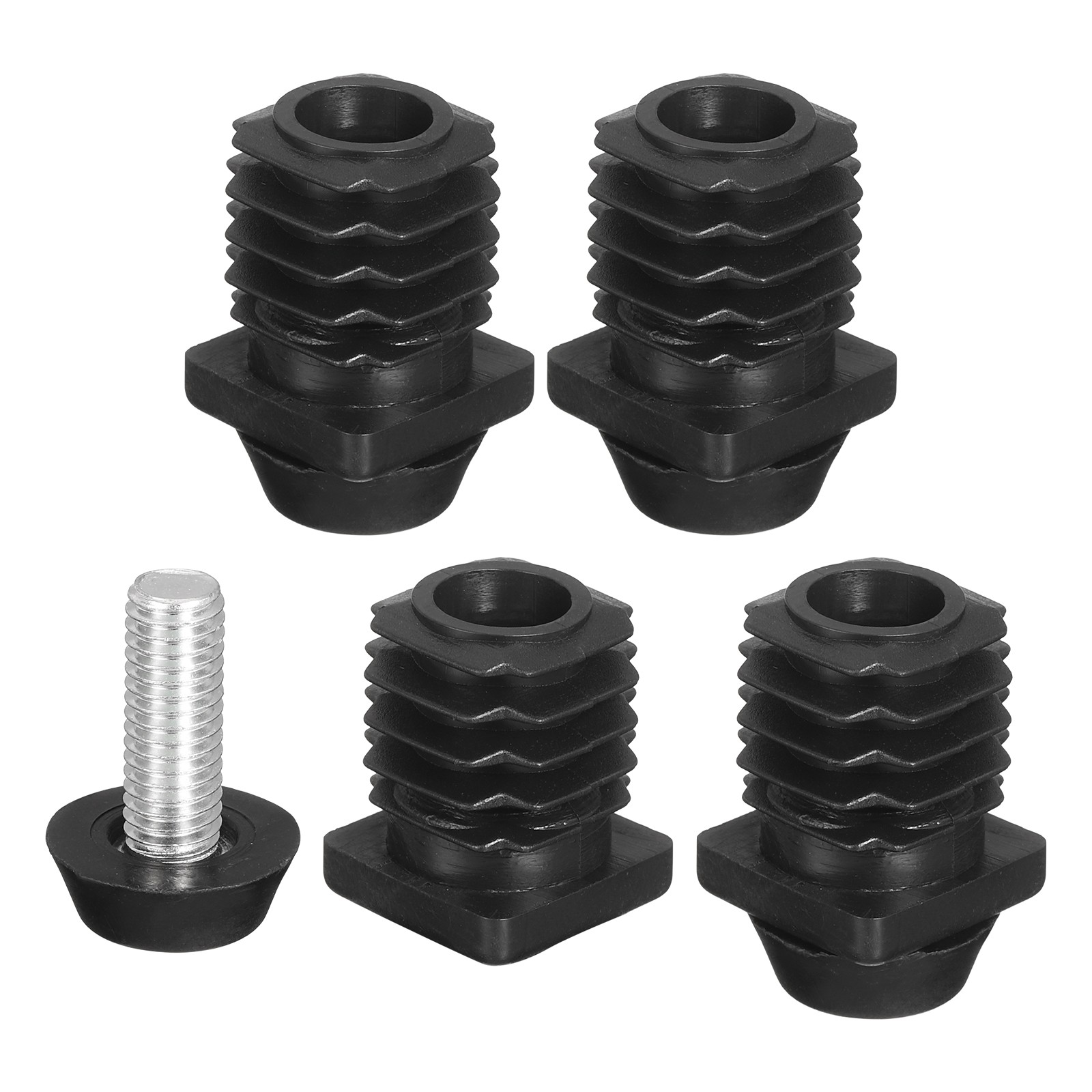 4 Set Leveling Feet, M8x20x20mm Rectangle Furniture Leg Leveling Fit Hole 20mm