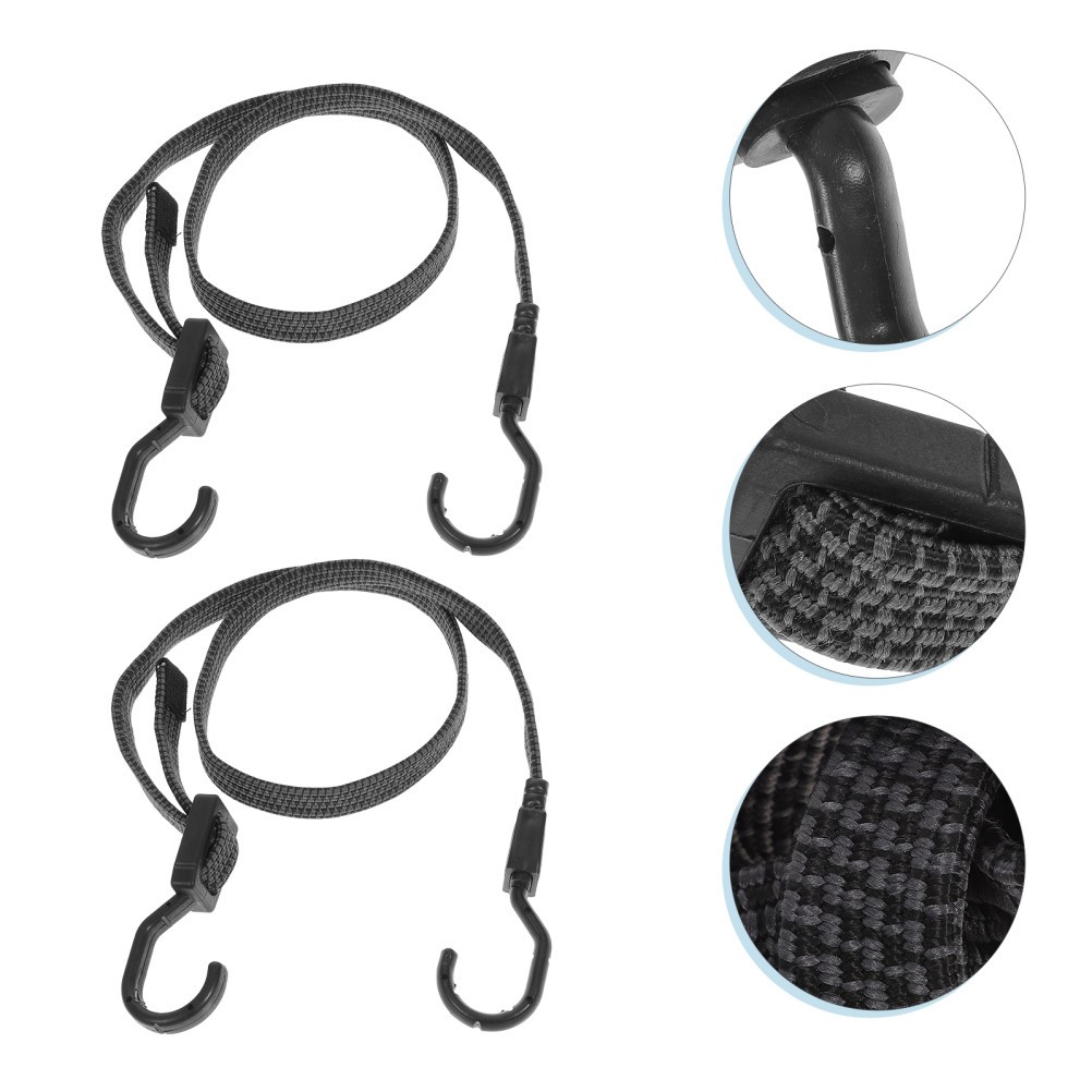 3 Pcs Heavy Duty Adjustable Bungee Cords Binding Straps With Hooks
