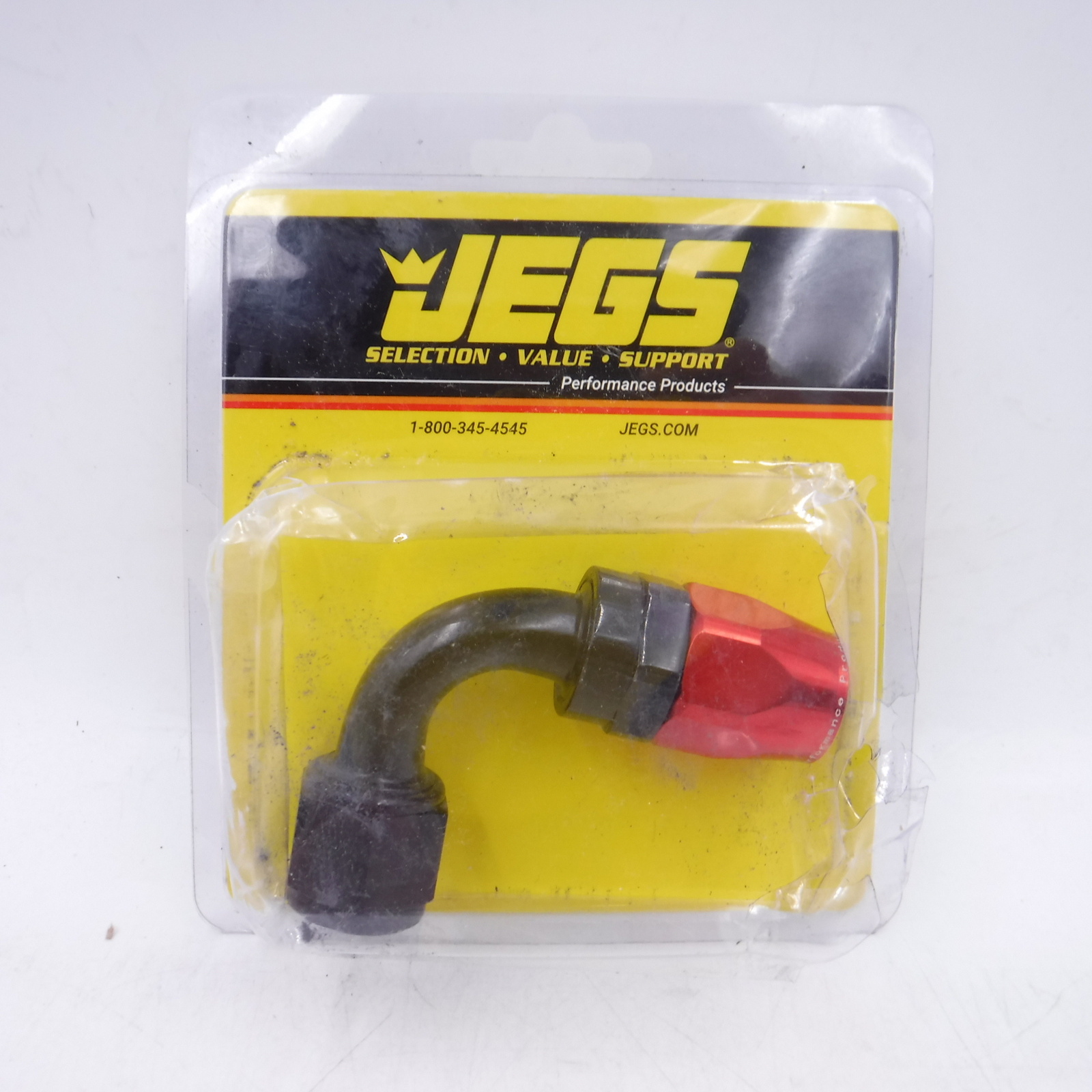 JEGS 111023 Red/Black 90 Degree Max Flow Swivel Hose End