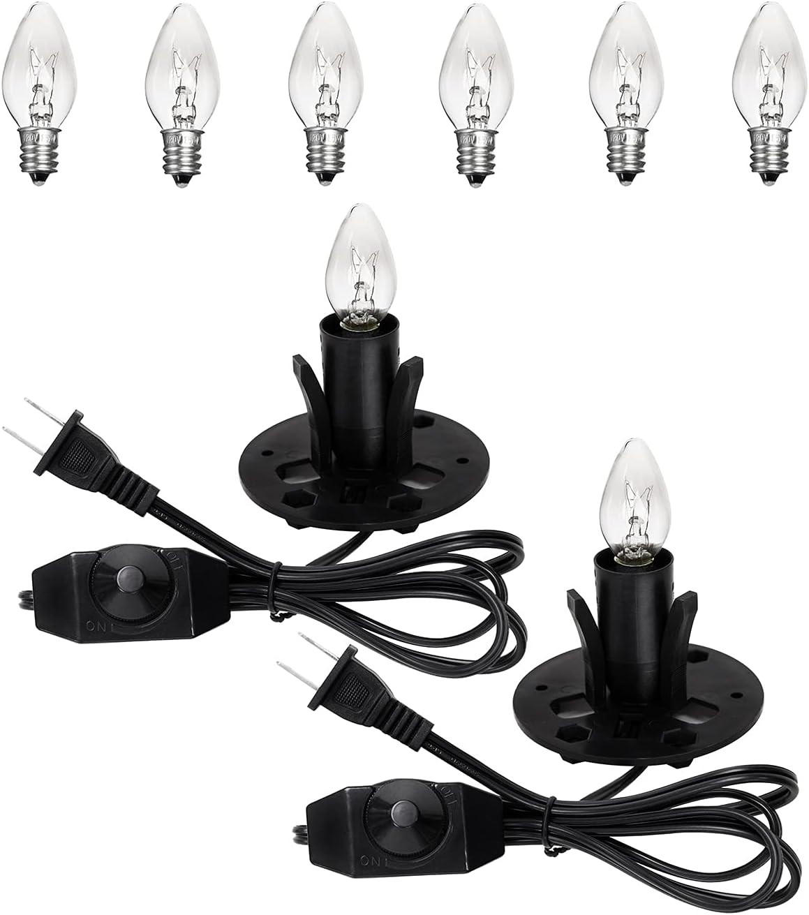 Himalayan Salt Lamp Cord Replacement with Dimmer Switch(2-Pack) and E12 Halogen