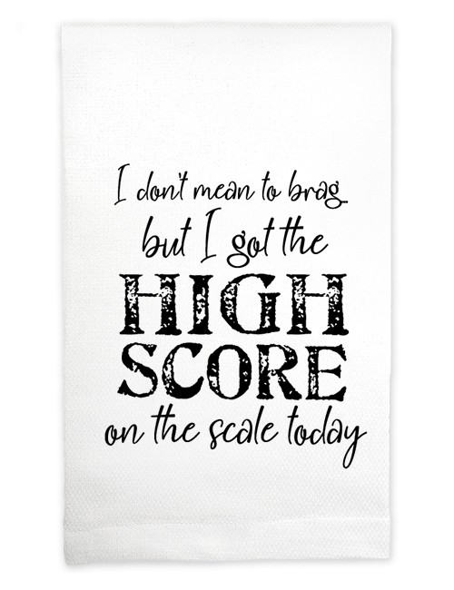 Mariasch Studios High Score Weight Humor Huck Kitchen Towel