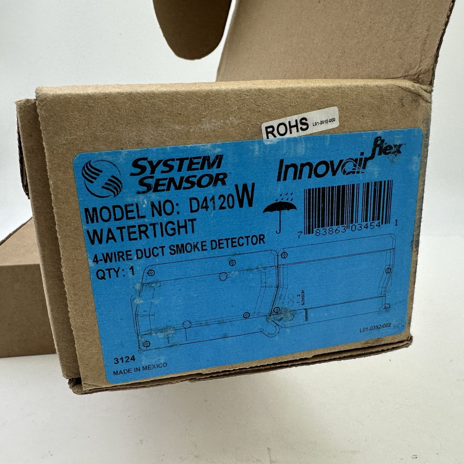 System Sensor D4120W InnovairFlex Photoelectric Duct Smoke Detector 4-Wire NIB