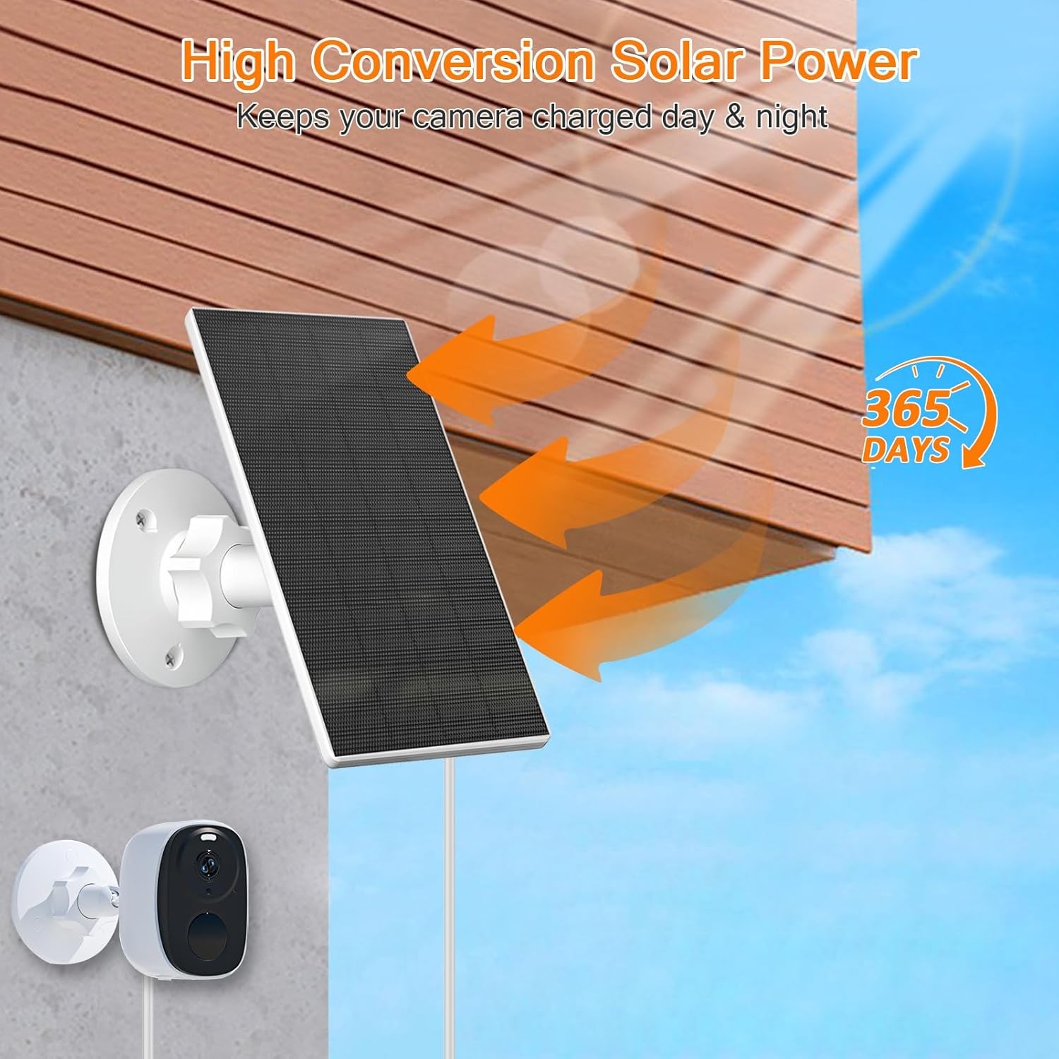 Zivif 2W Solar Panel Charger 2-Pack USB-C & Micro USB Adjustable for Security