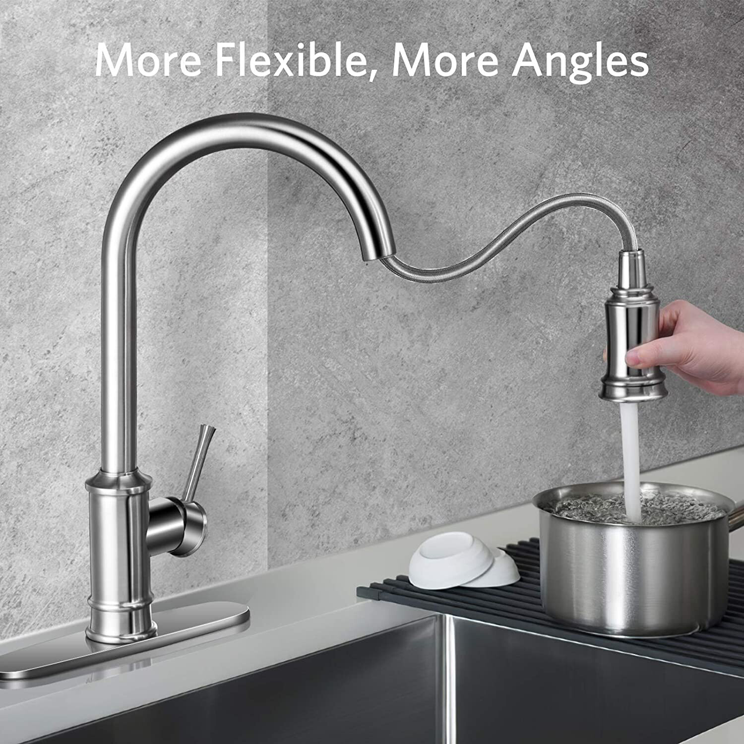 CWM Touch Kitchen Faucet Pull Down Sprayer Touch Activated Faucet with Cover