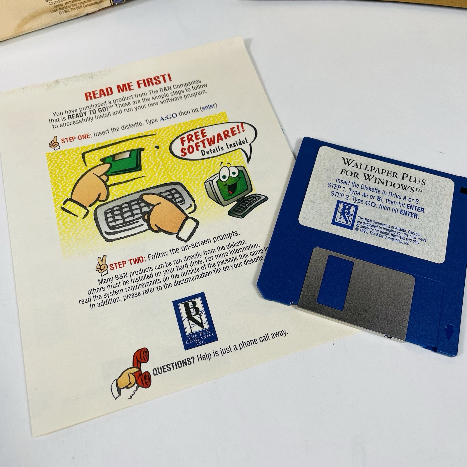 Wallpaper Plus for Windows BIG BOX PC, 1994 3.5" Windows Diskette